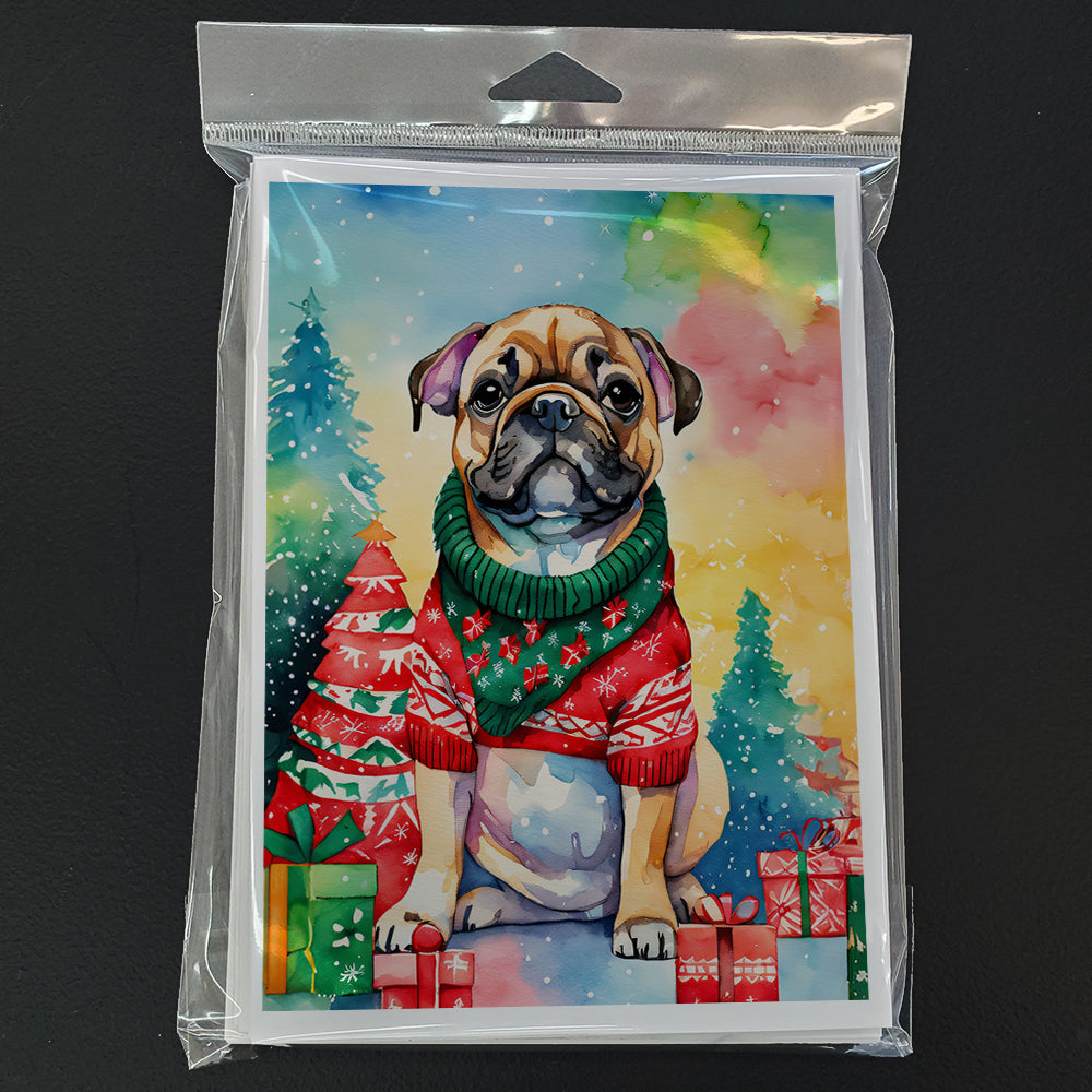 French Bulldog Christmas Greeting Cards Pack of 8