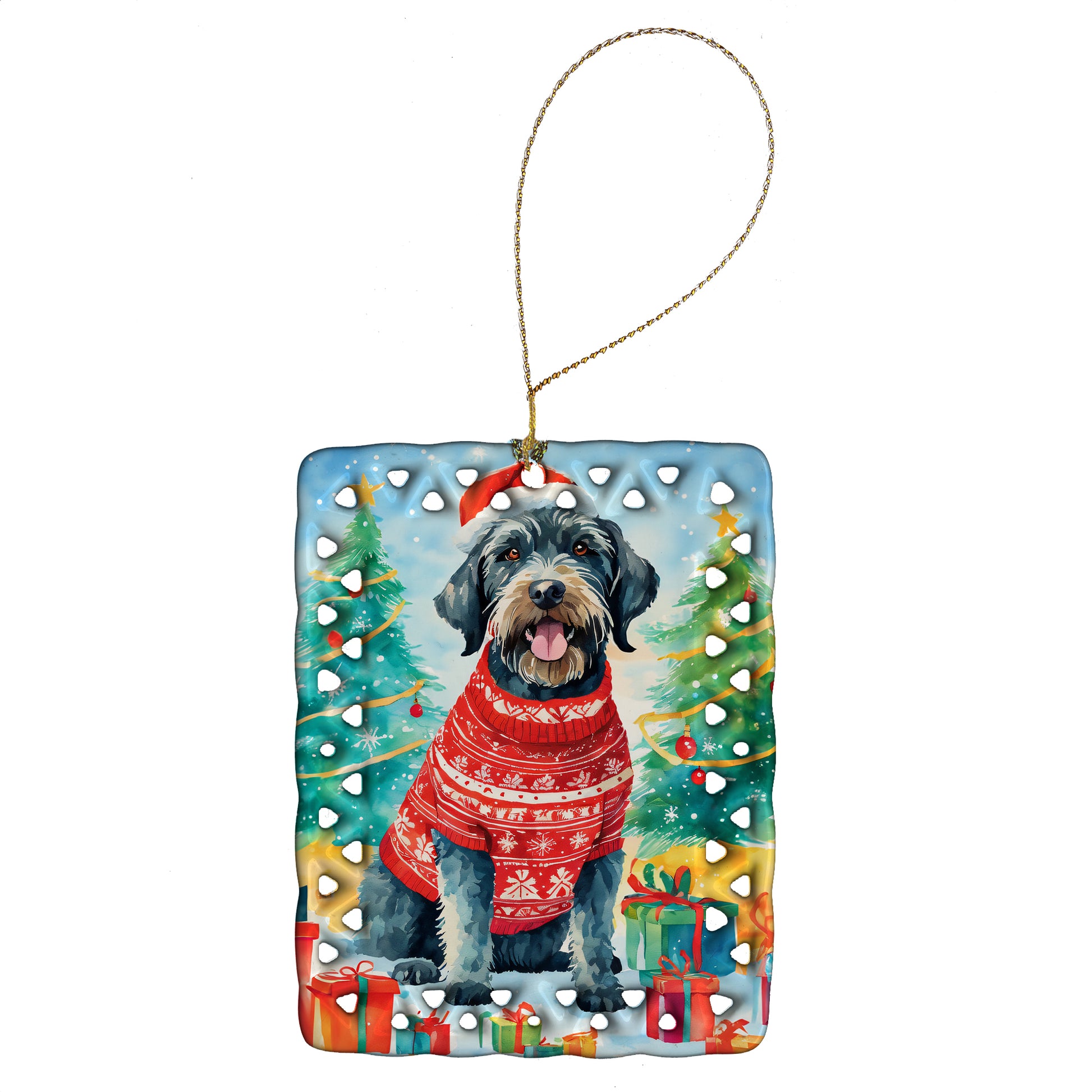 Buy this German Wirehaired Pointer Christmas Porcelain Ornament