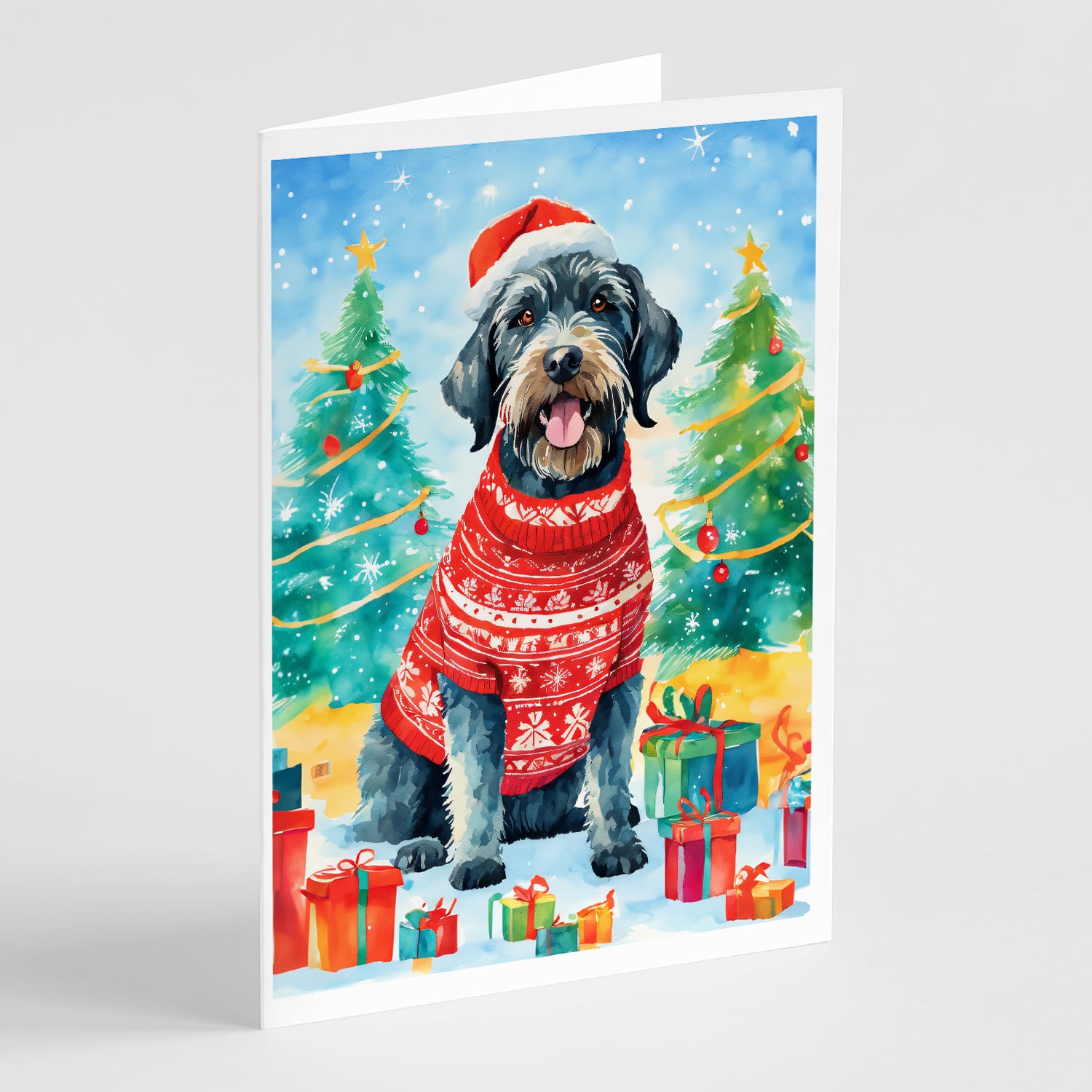 Buy this German Wirehaired Pointer Christmas Greeting Cards Pack of 8