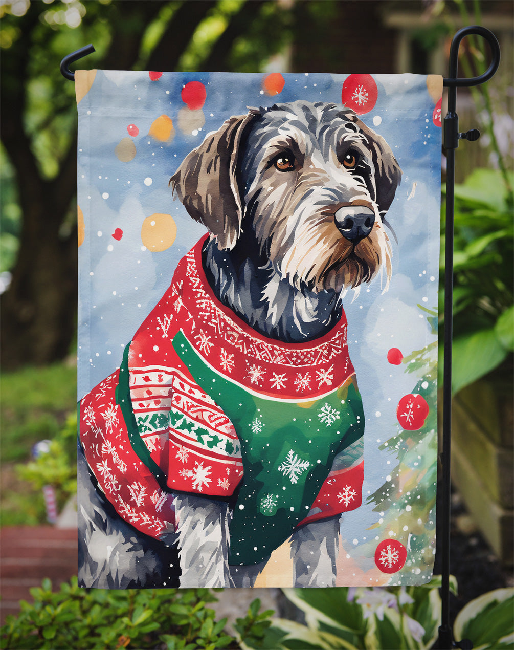 German Wirehaired Pointer Christmas Garden Flag