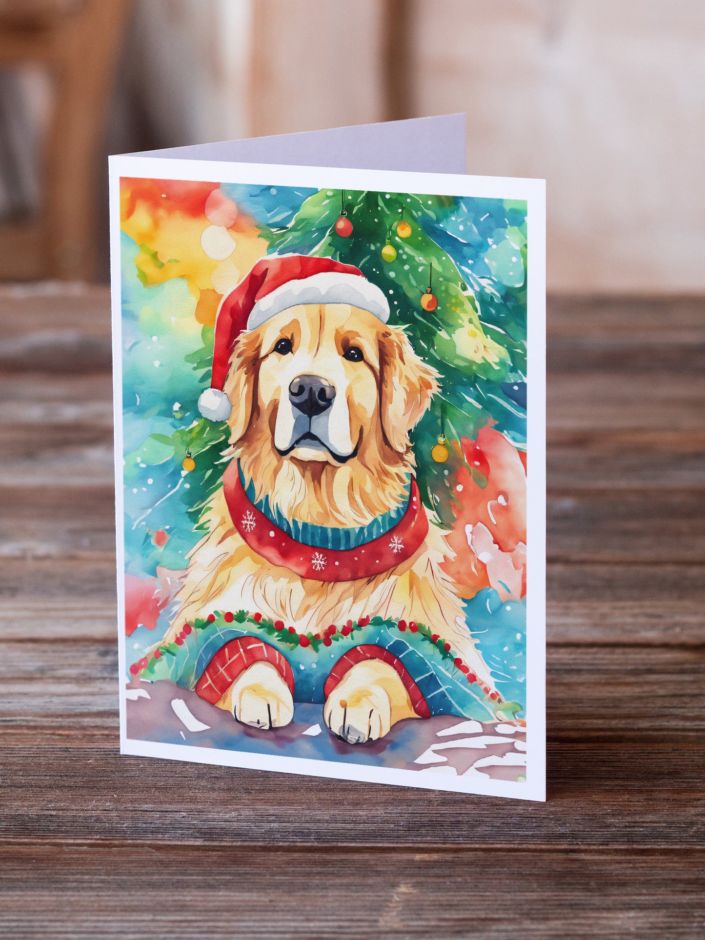 Golden Retriever Christmas Greeting Cards Pack of 8