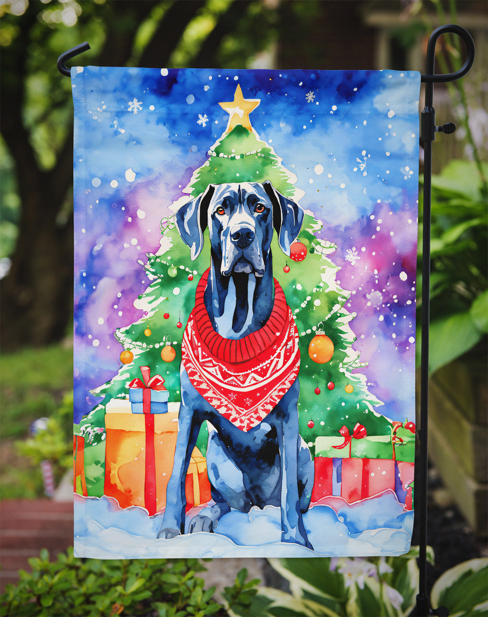 Great Dane Christmas Garden Flag