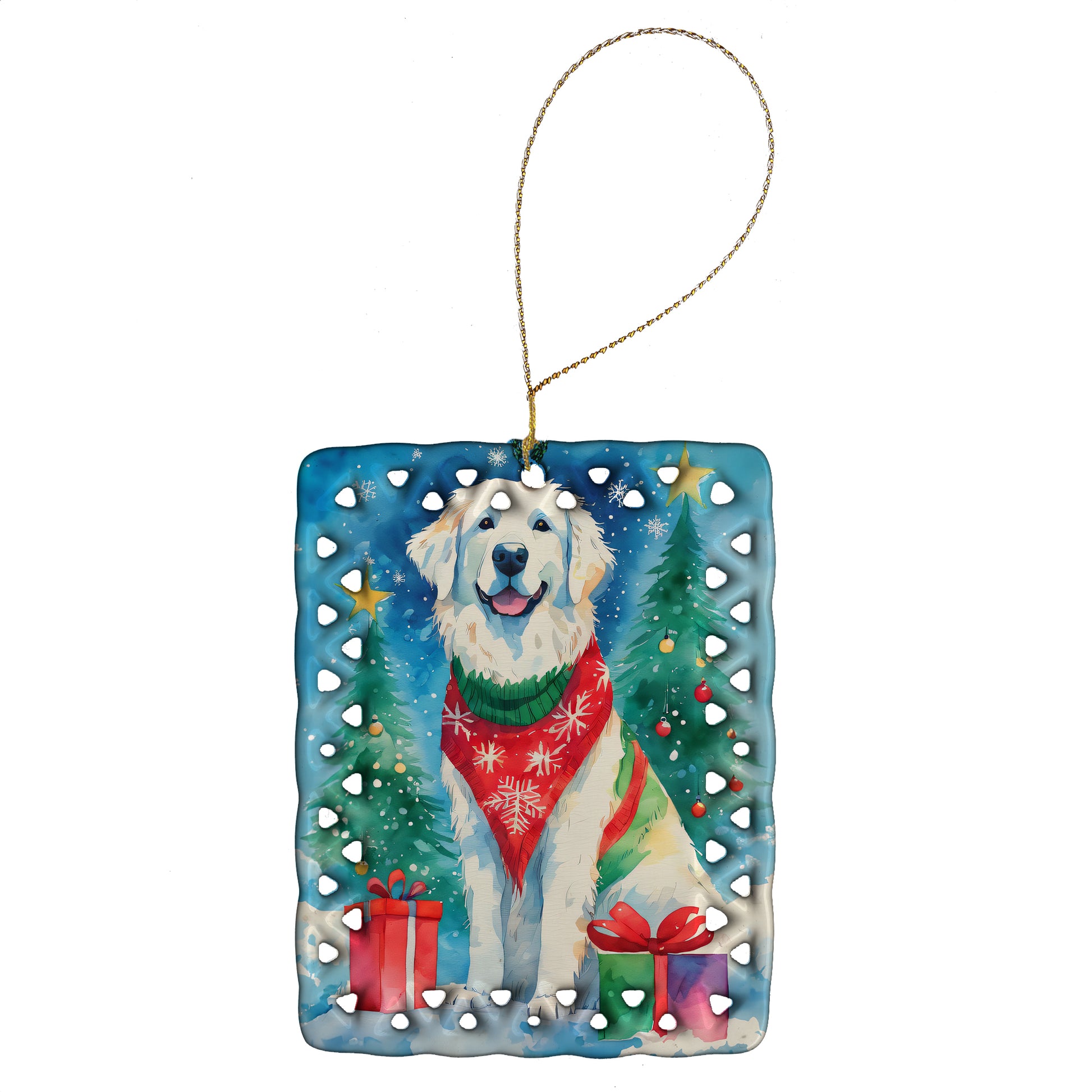 Buy this Great Pyrenees Christmas Porcelain Ornament