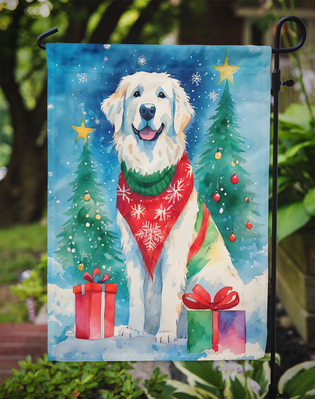 Great Pyrenees Christmas Garden Flag