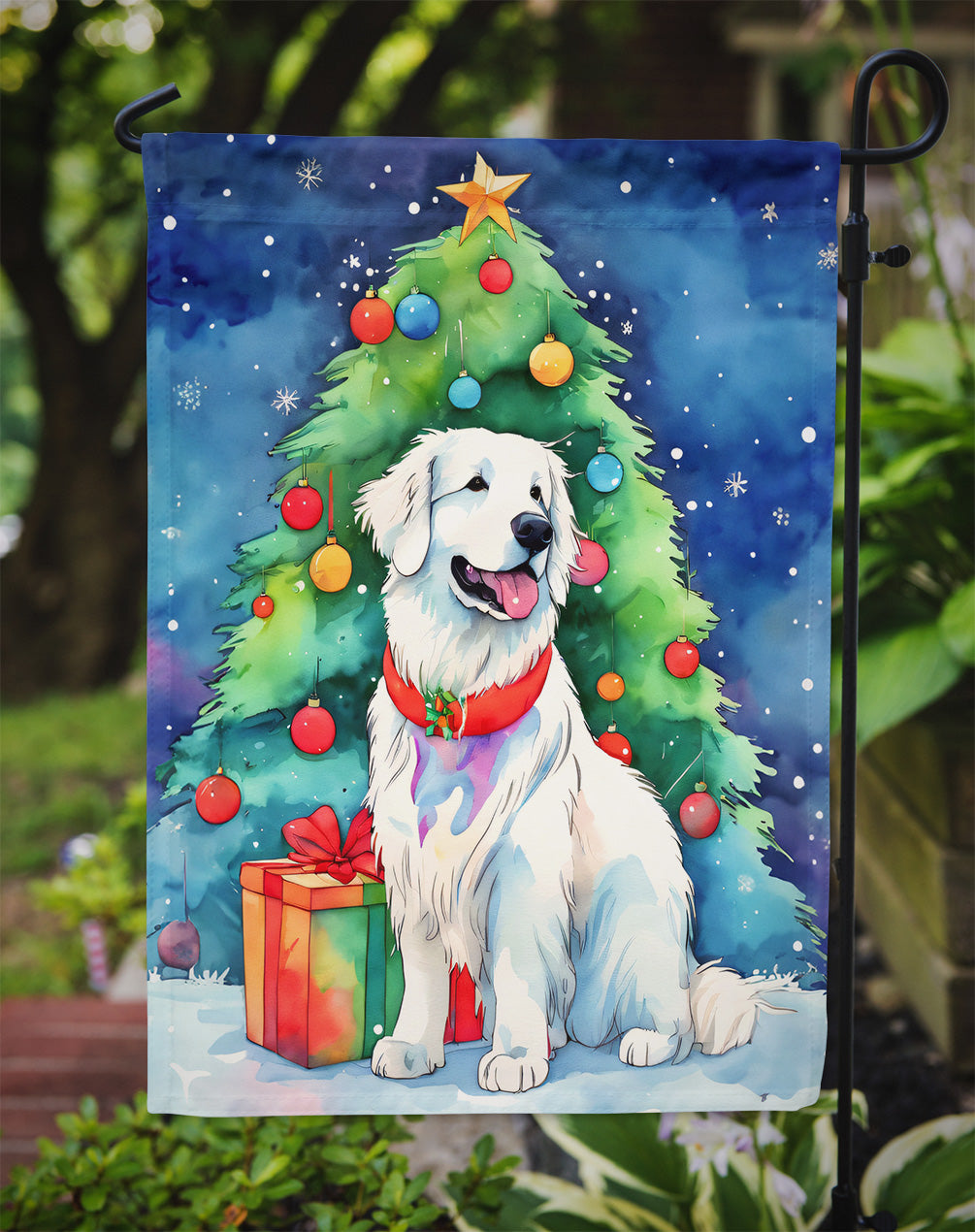 Great Pyrenees Christmas Garden Flag