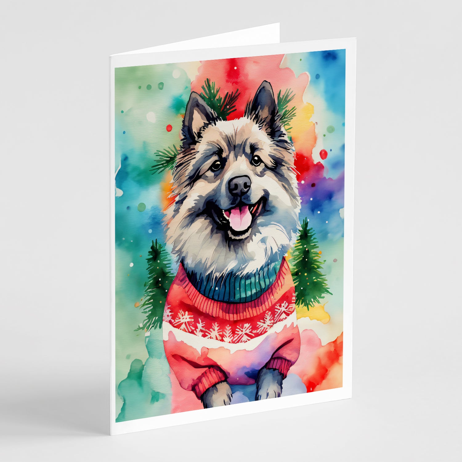 Buy this Keeshond Christmas Greeting Cards Pack of 8