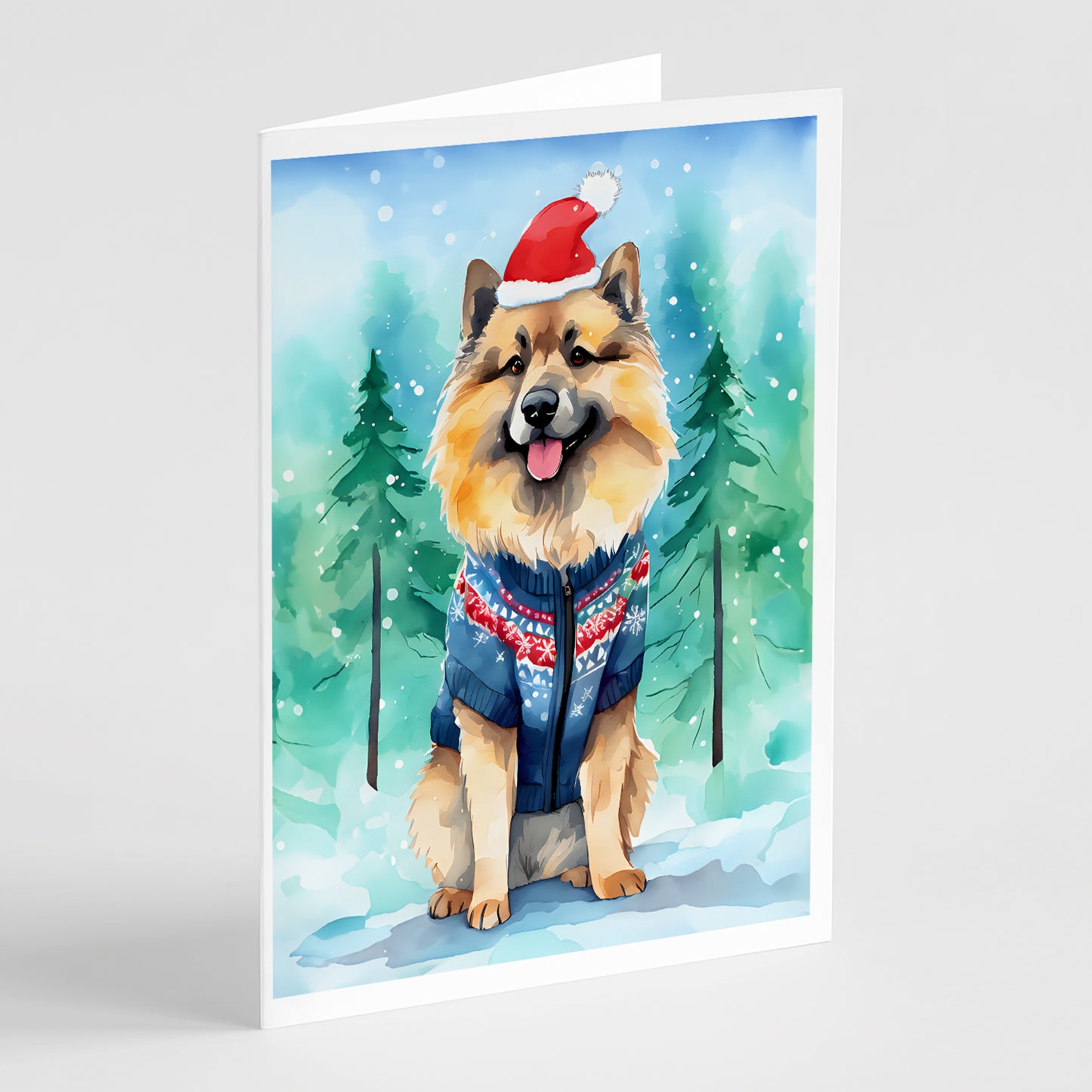 Buy this Keeshond Christmas Greeting Cards Pack of 8