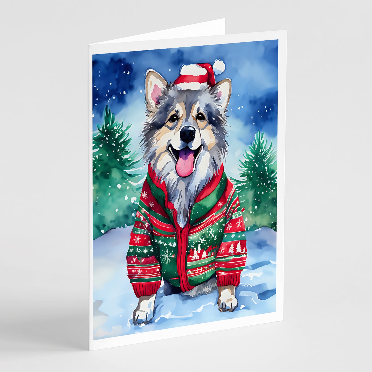 Buy this Keeshond Christmas Greeting Cards Pack of 8