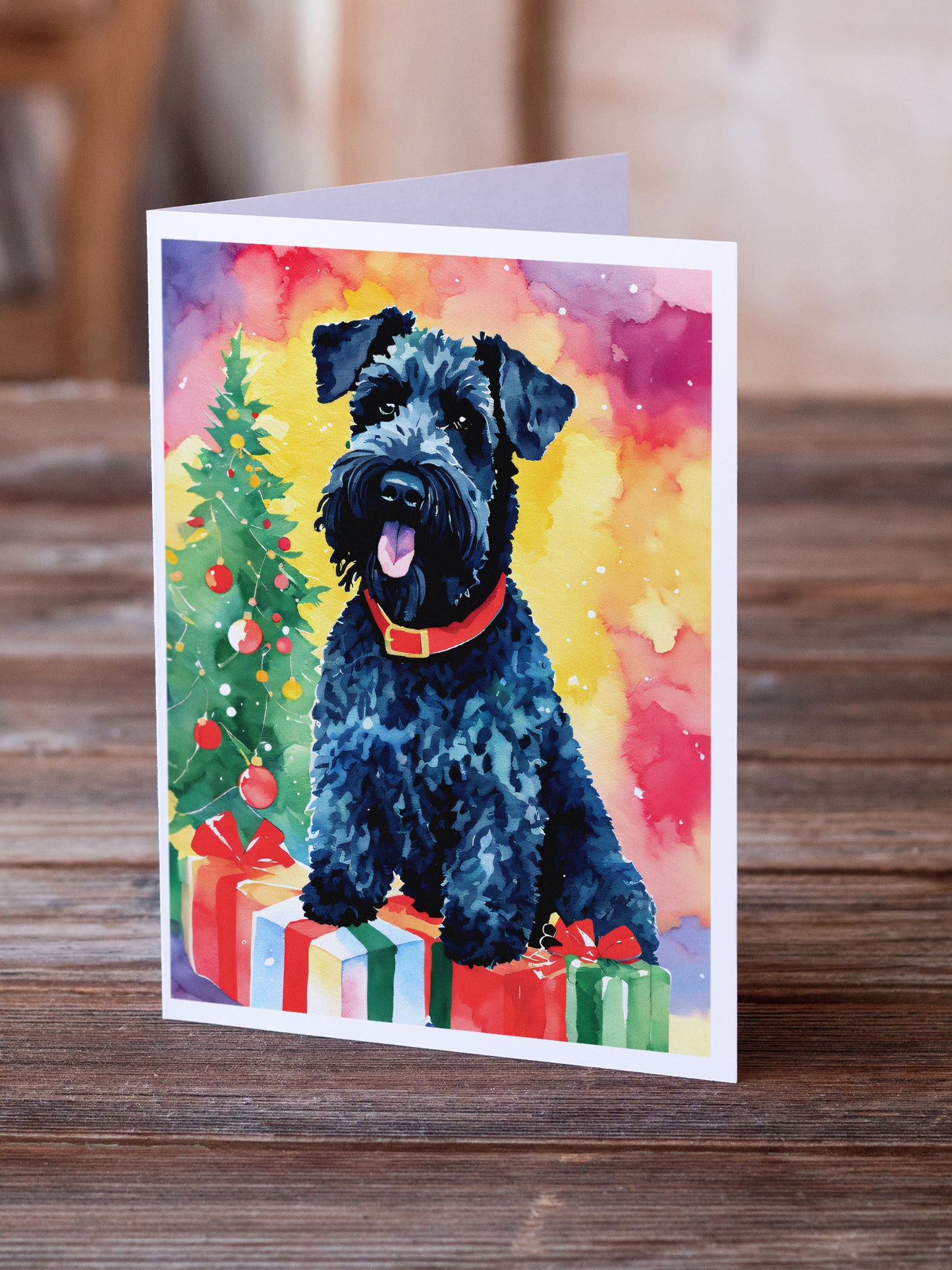 Kerry Blue Terrier Christmas Greeting Cards Pack of 8