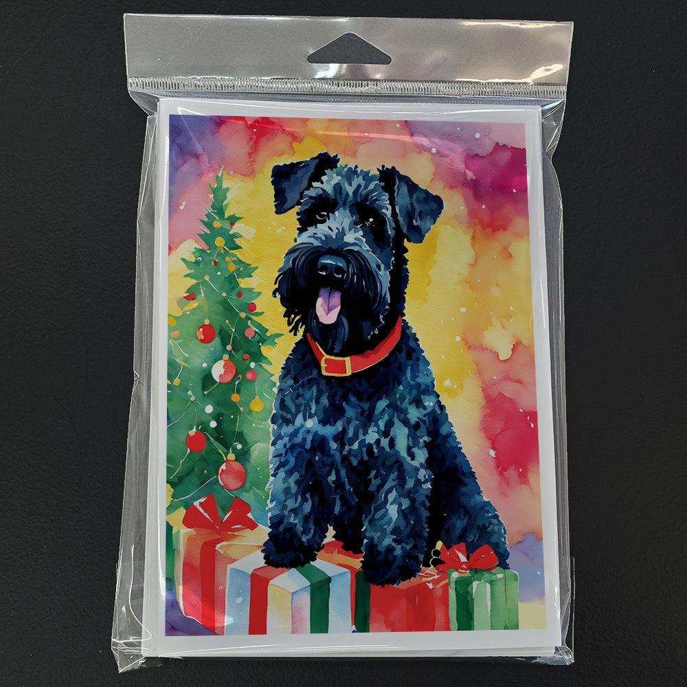 Kerry Blue Terrier Christmas Greeting Cards Pack of 8