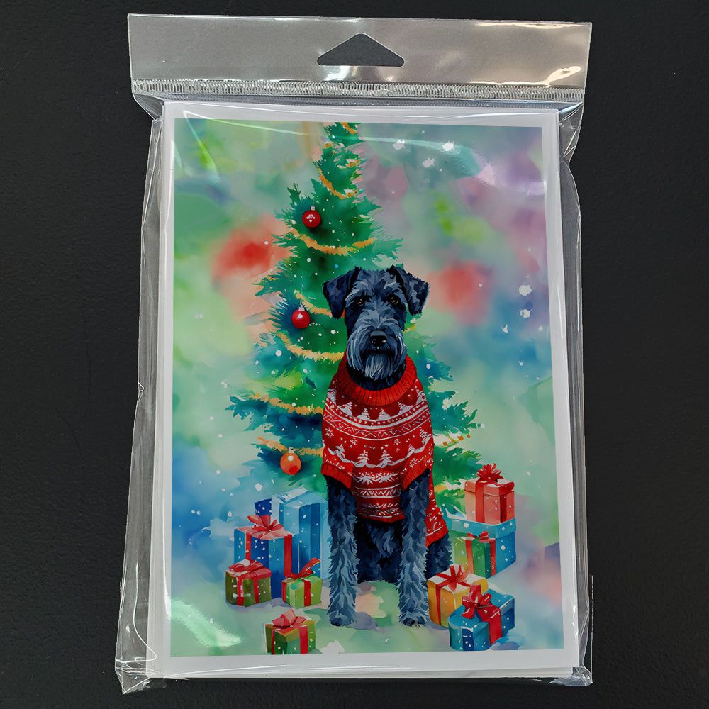 Kerry Blue Terrier Christmas Greeting Cards Pack of 8