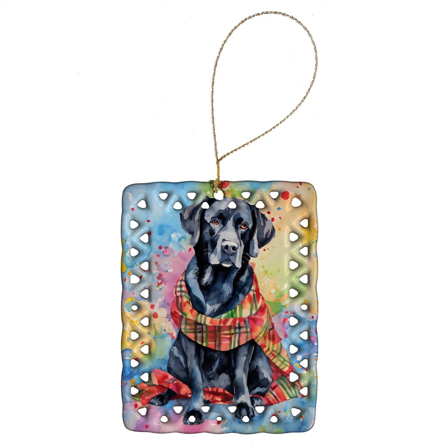 Buy this Black Labrador Retriever Christmas Porcelain Ornament