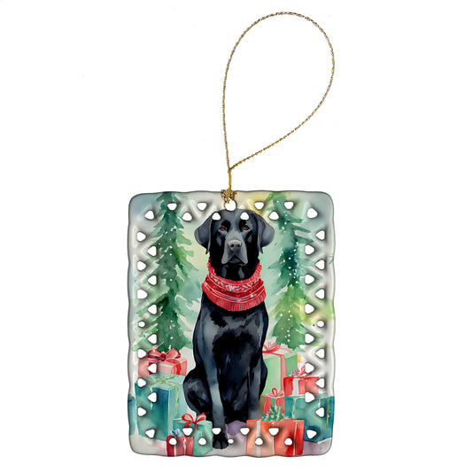 Buy this Black Labrador Retriever Christmas Porcelain Ornament