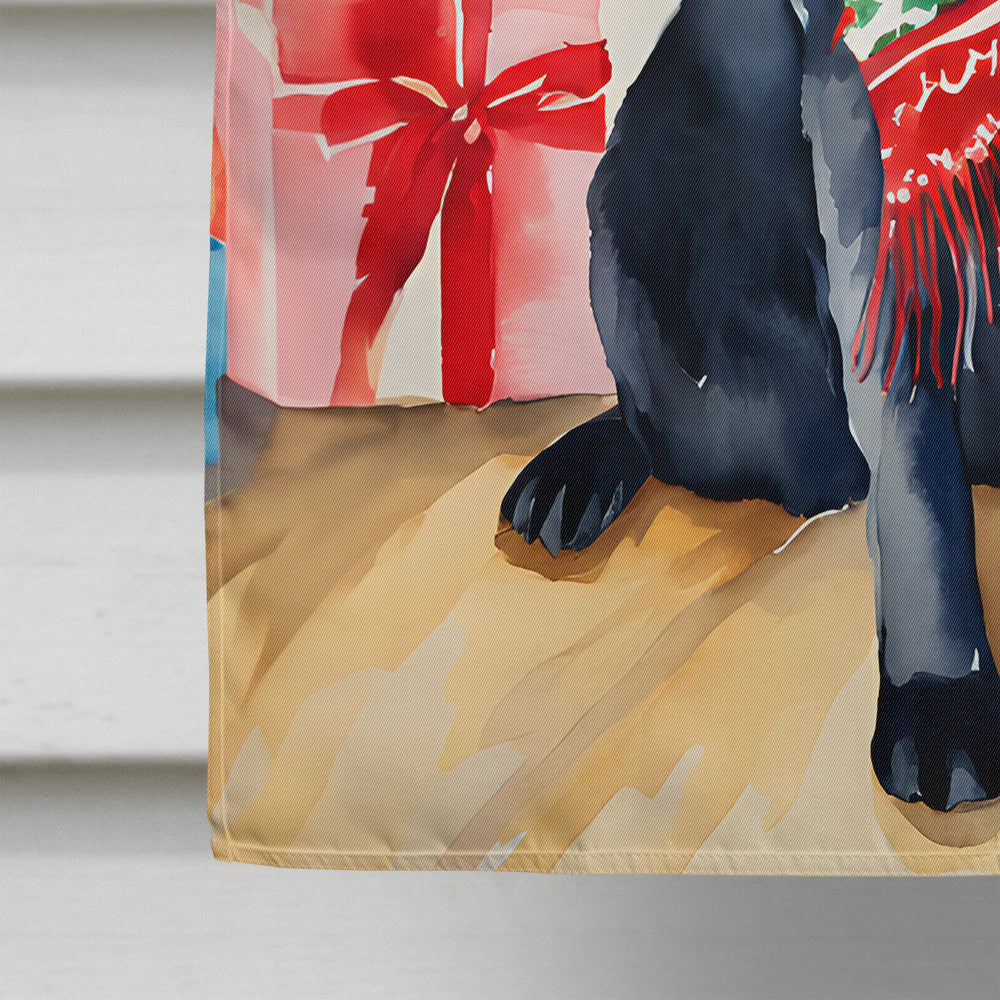 Black Labrador Retriever Christmas House Flag