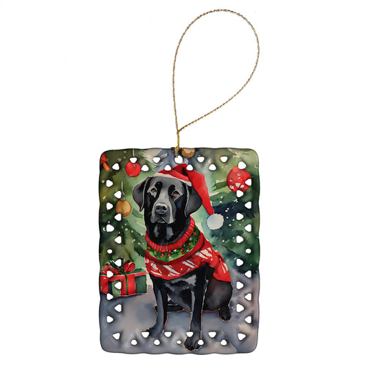 Buy this Black Labrador Retriever Christmas Porcelain Ornament