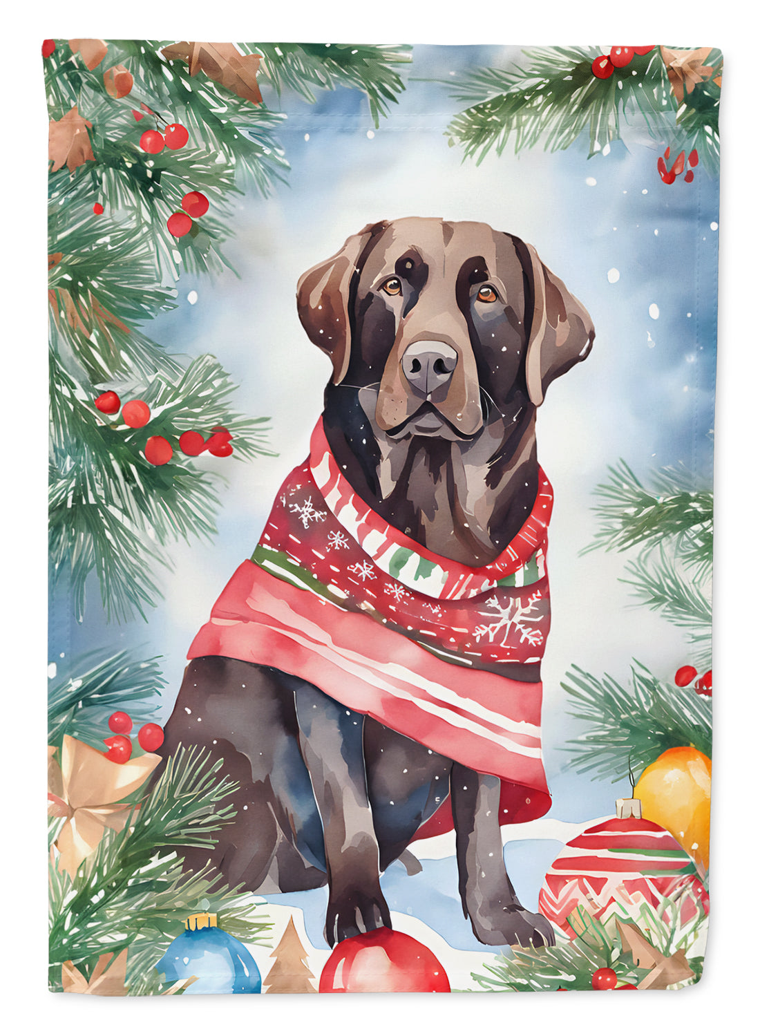 Buy this Chocolate Labrador Retriever Christmas House Flag