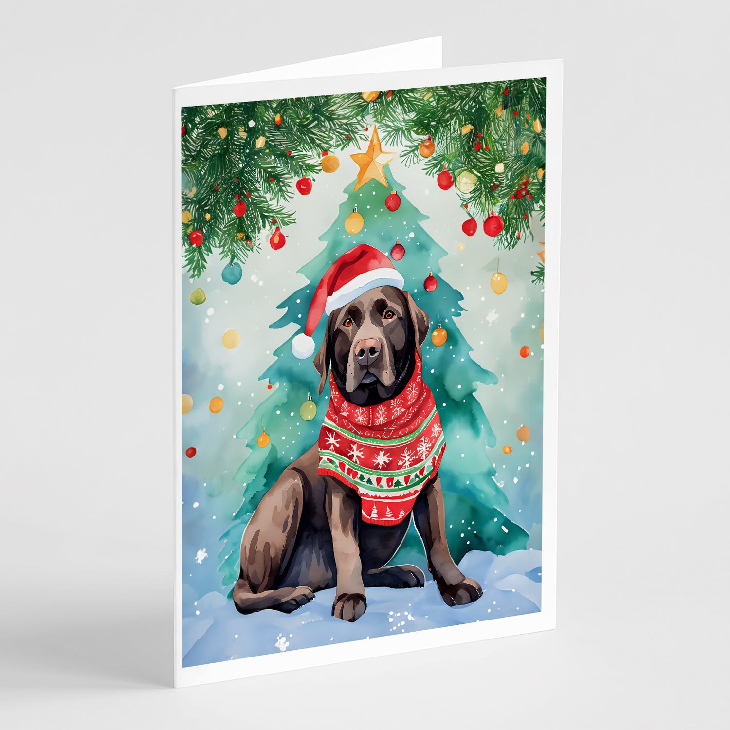 Buy this Chocolate Labrador Retriever Christmas Greeting Cards Pack of 8