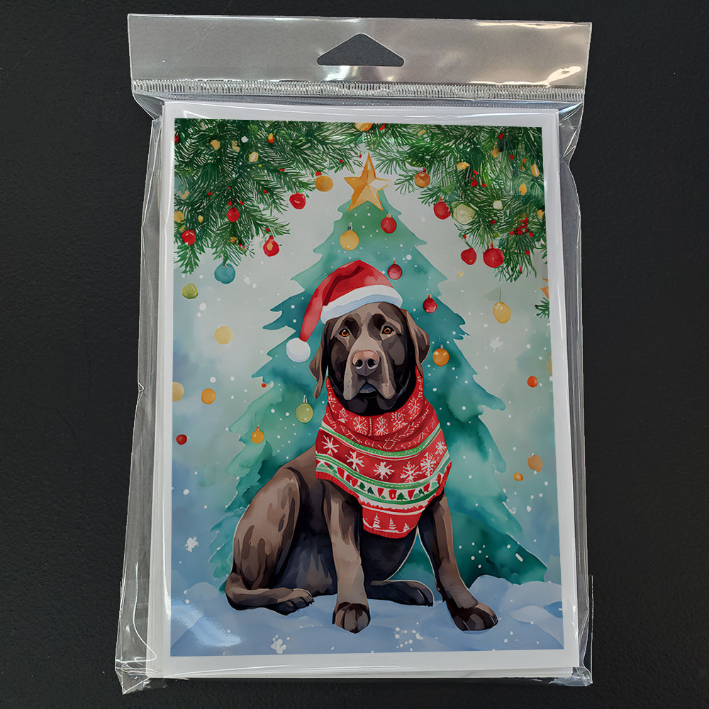 Chocolate Labrador Retriever Christmas Greeting Cards Pack of 8