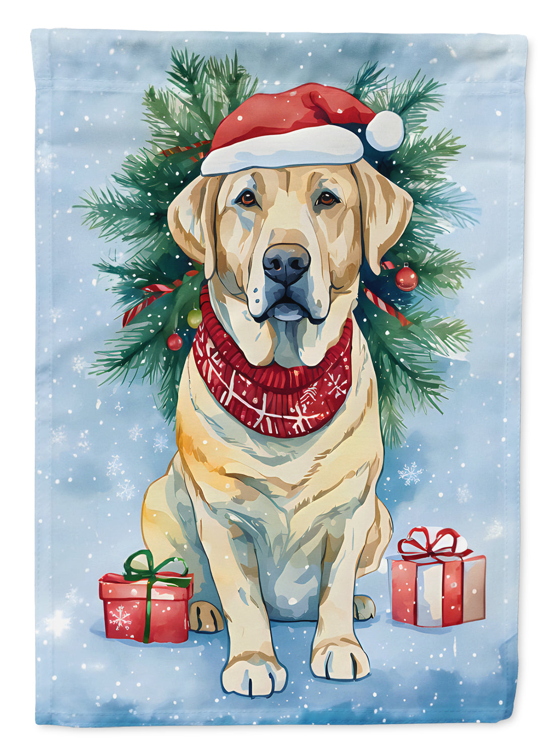 Buy this Yellow Labrador Retriever Christmas House Flag