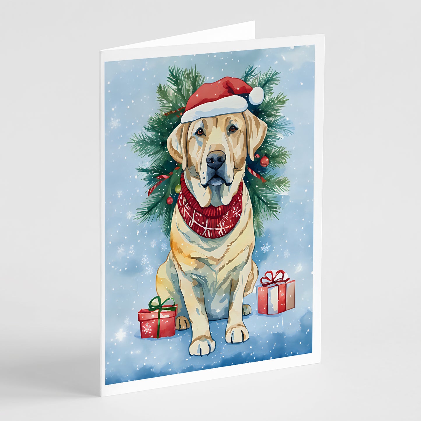 Buy this Yellow Labrador Retriever Christmas Greeting Cards Pack of 8