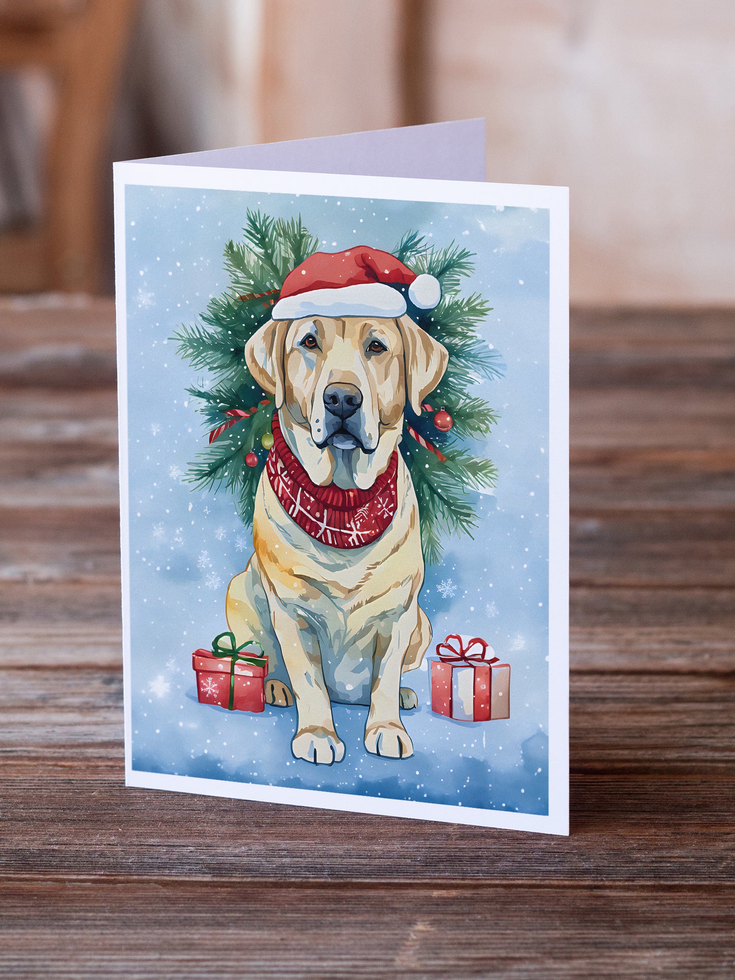 Yellow Labrador Retriever Christmas Greeting Cards Pack of 8