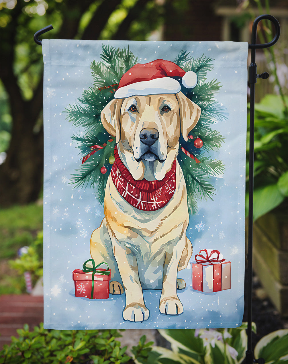 Yellow Labrador Retriever Christmas Garden Flag