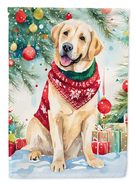 Buy this Yellow Labrador Retriever Christmas House Flag