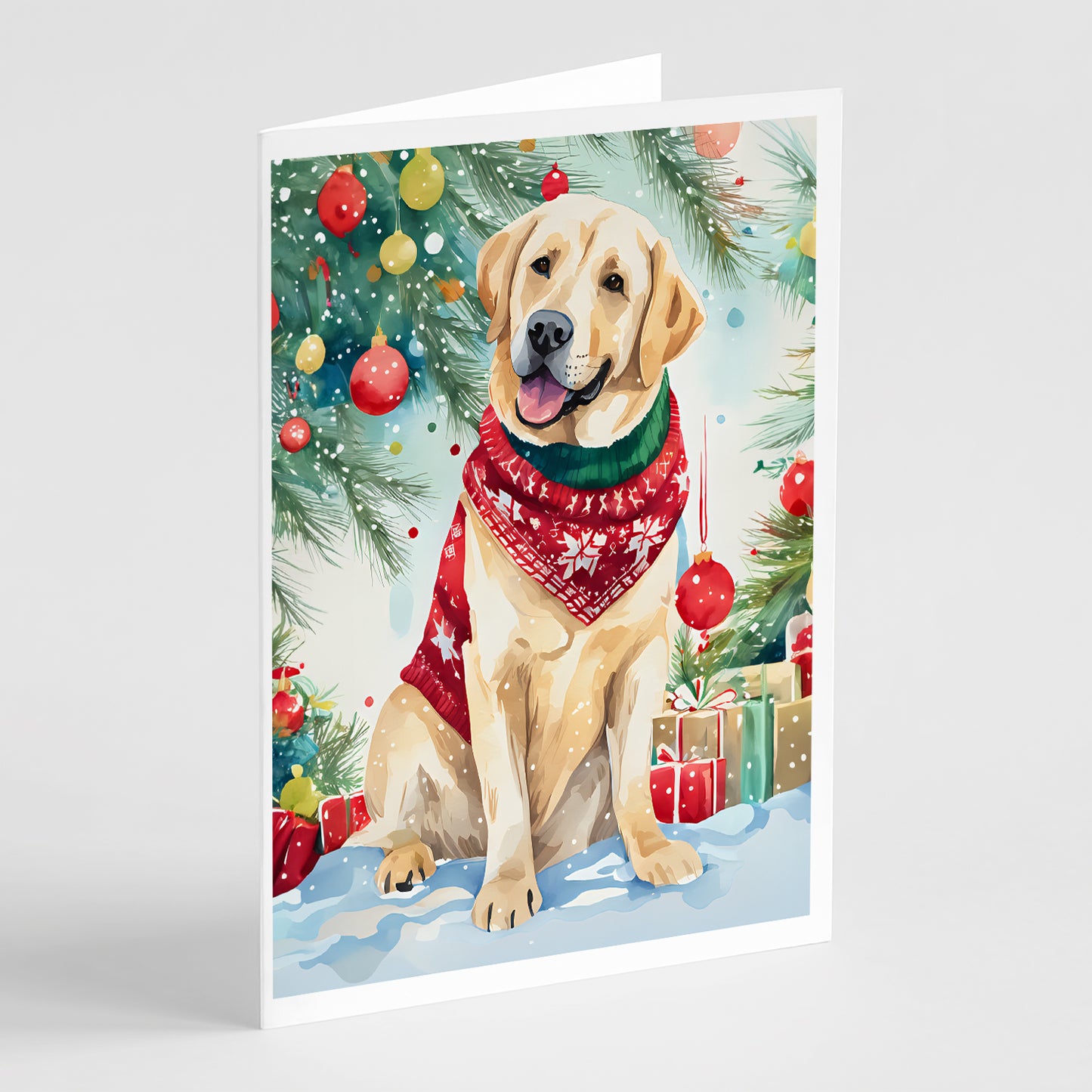 Buy this Yellow Labrador Retriever Christmas Greeting Cards Pack of 8