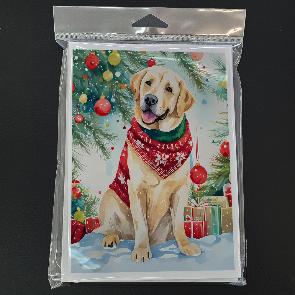 Yellow Labrador Retriever Christmas Greeting Cards Pack of 8