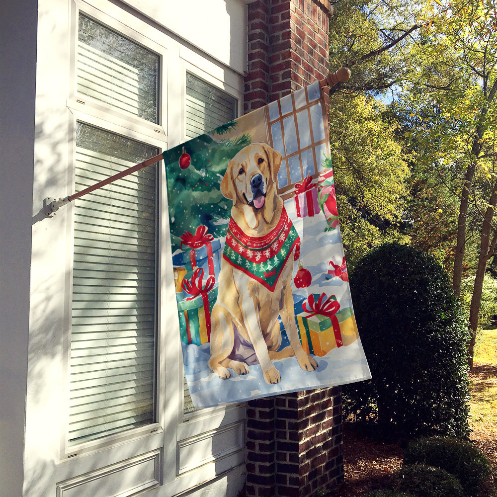 Yellow Labrador Retriever Christmas House Flag