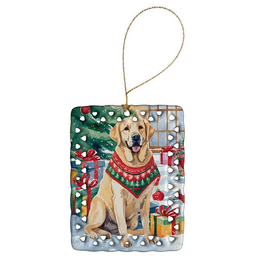 Buy this Yellow Labrador Retriever Christmas Porcelain Ornament