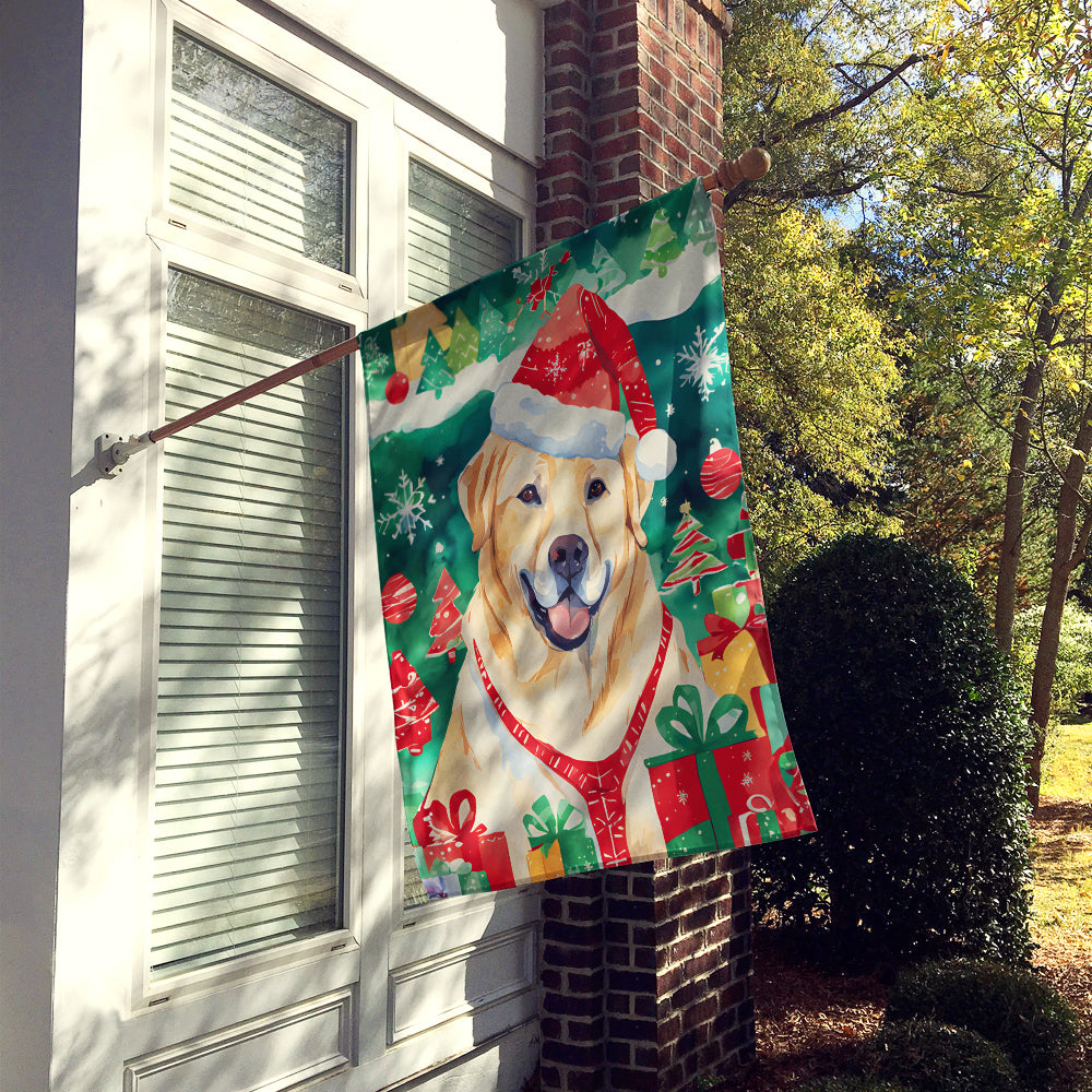 Yellow Labrador Retriever Christmas House Flag