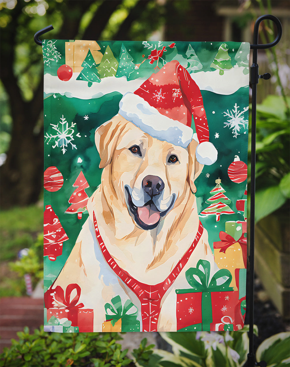 Yellow Labrador Retriever Christmas Garden Flag