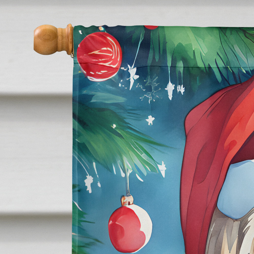 Lhasa Apso Christmas House Flag