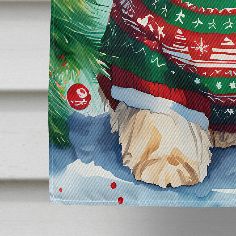 Lhasa Apso Christmas House Flag