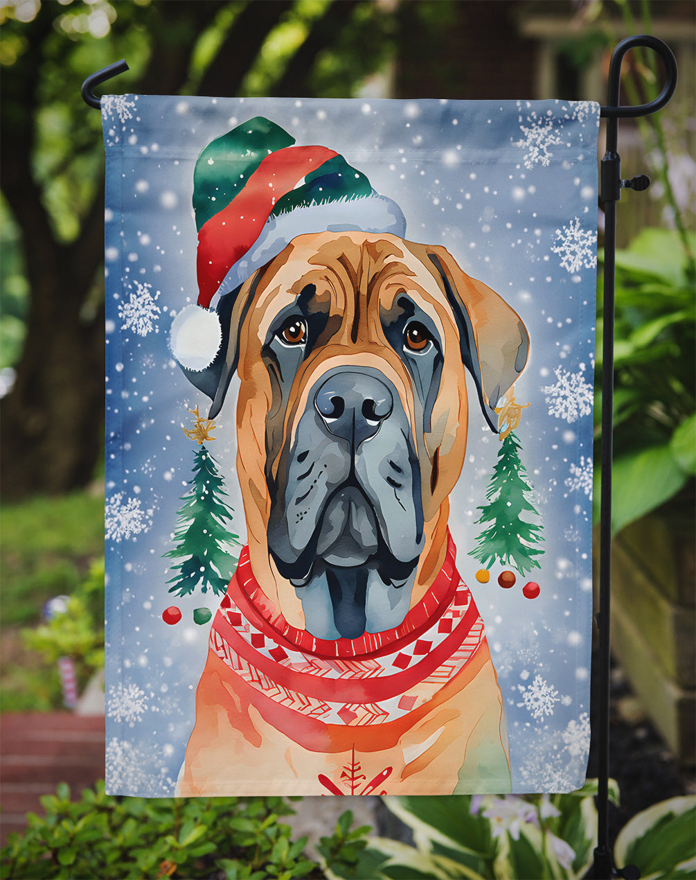 Mastiff Christmas Garden Flag