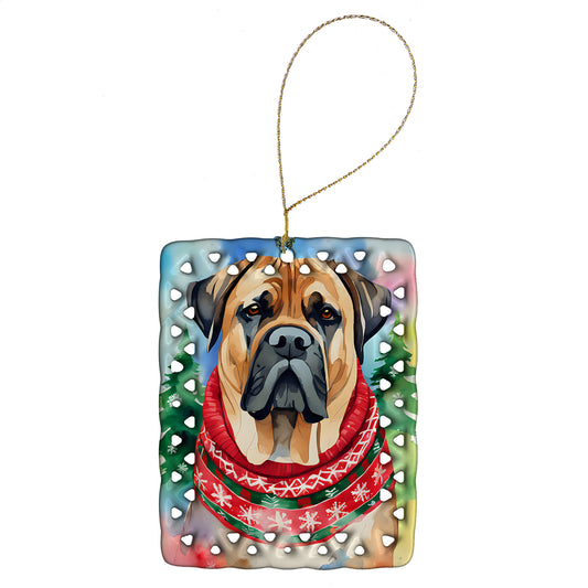 Buy this Mastiff Christmas Porcelain Ornament