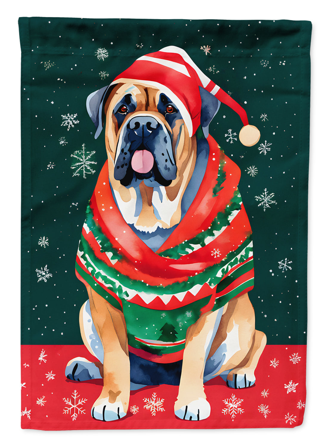 Buy this Mastiff Christmas House Flag