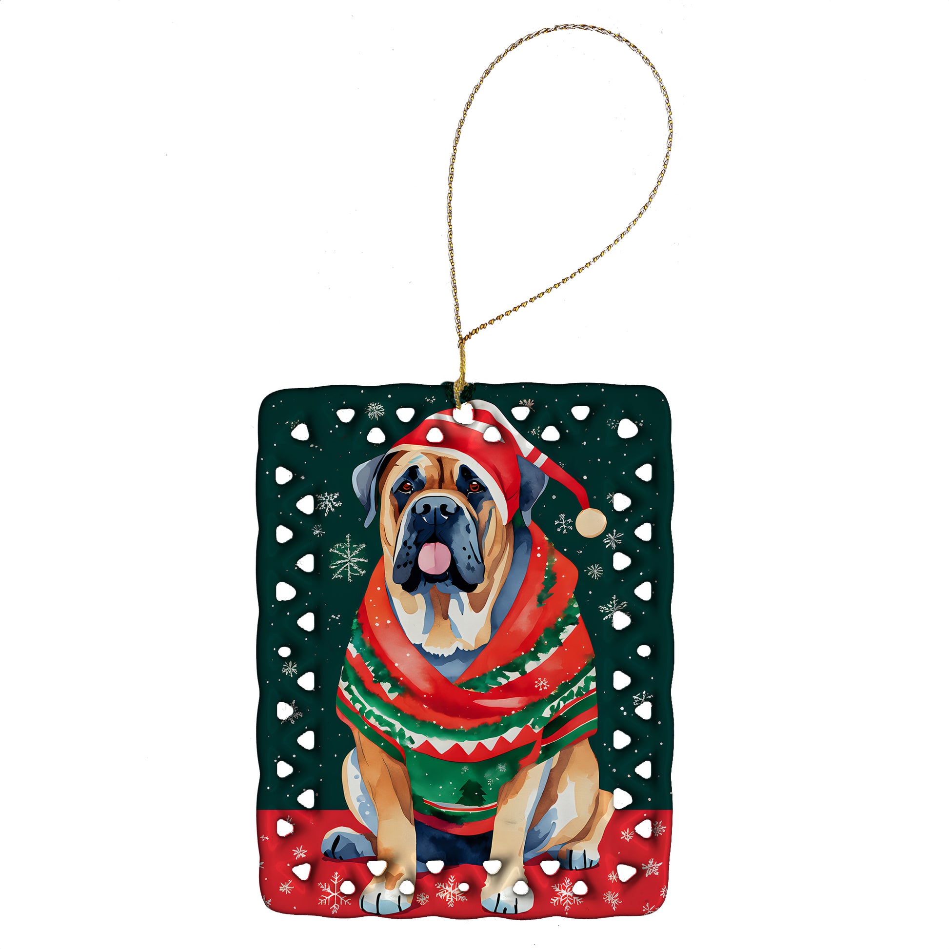 Buy this Mastiff Christmas Porcelain Ornament