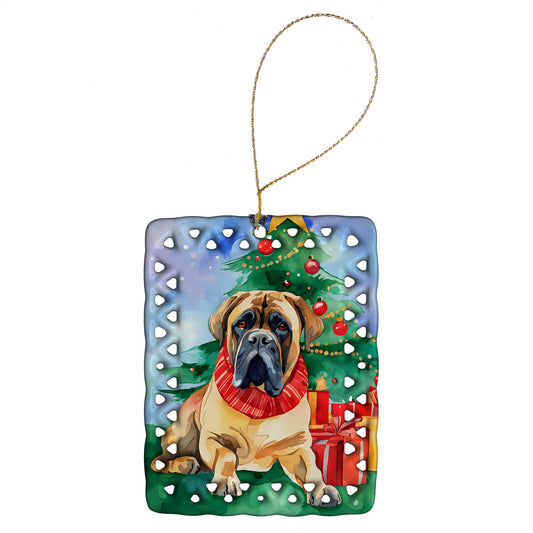 Buy this Mastiff Christmas Porcelain Ornament