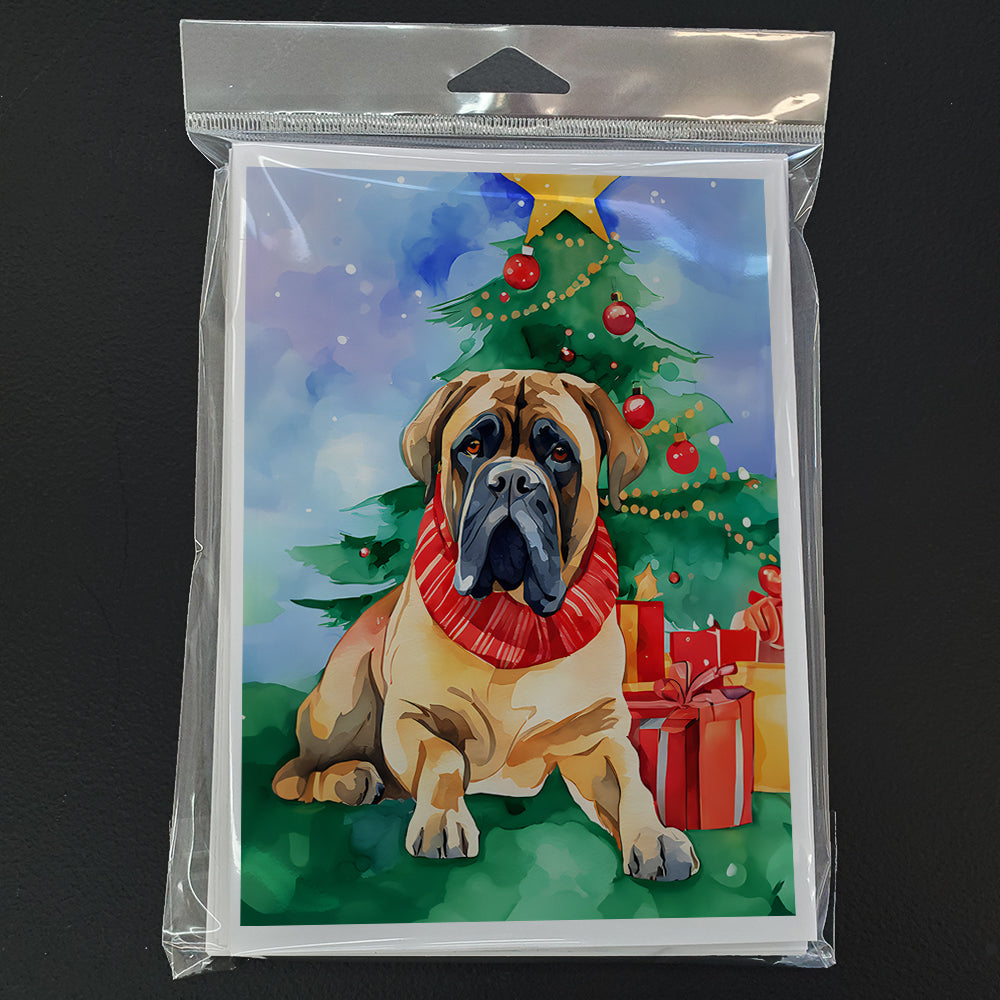 Mastiff Christmas Greeting Cards Pack of 8