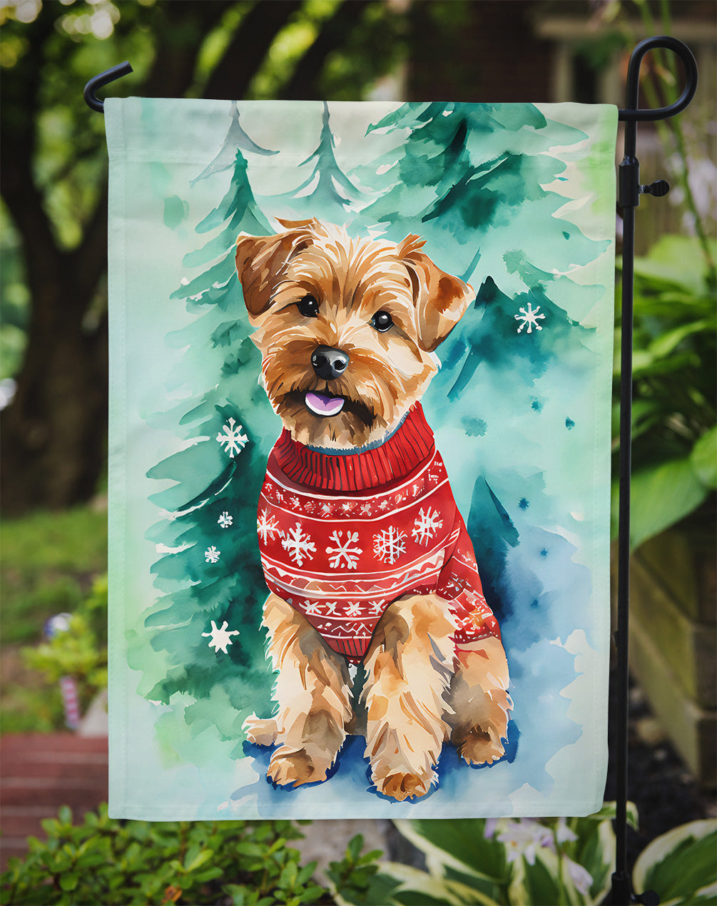 Norfolk Terrier Christmas Garden Flag