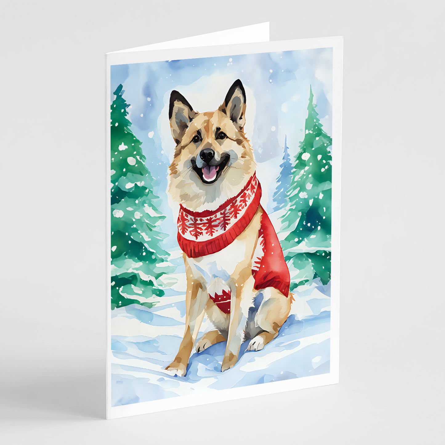 Buy this Norwegian Buhund Christmas Greeting Cards Pack of 8