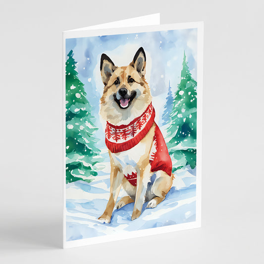 Buy this Norwegian Buhund Christmas Greeting Cards Pack of 8