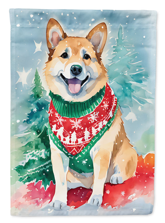 Buy this Norwegian Buhund Christmas House Flag