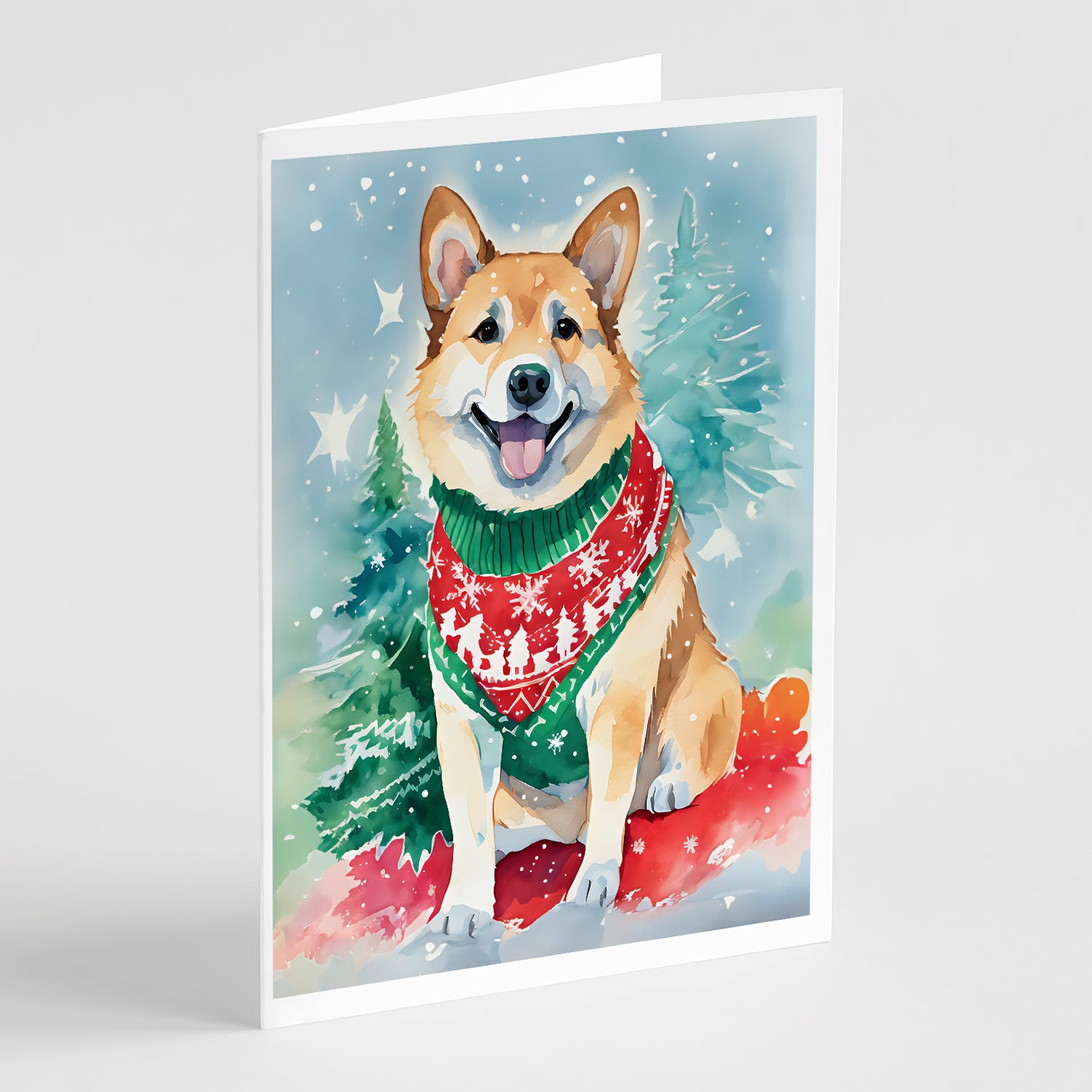 Buy this Norwegian Buhund Christmas Greeting Cards Pack of 8
