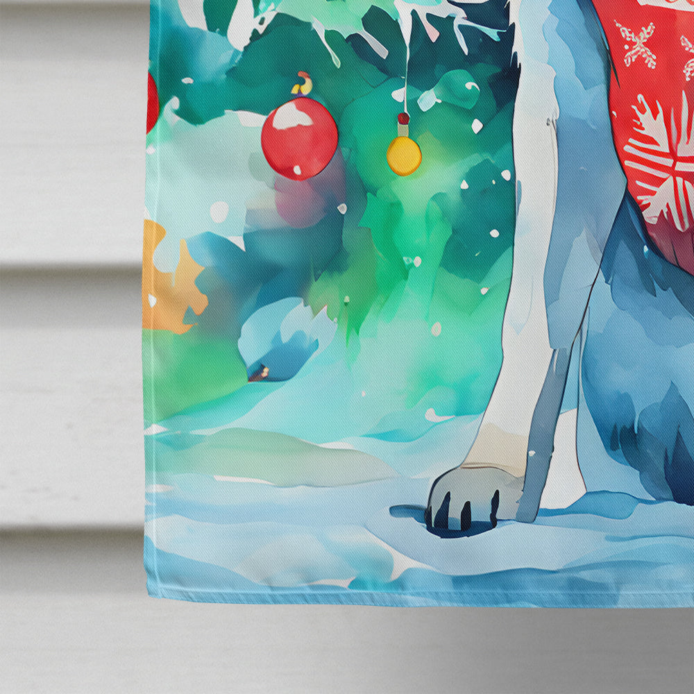 Norwegian Elkhound Christmas House Flag