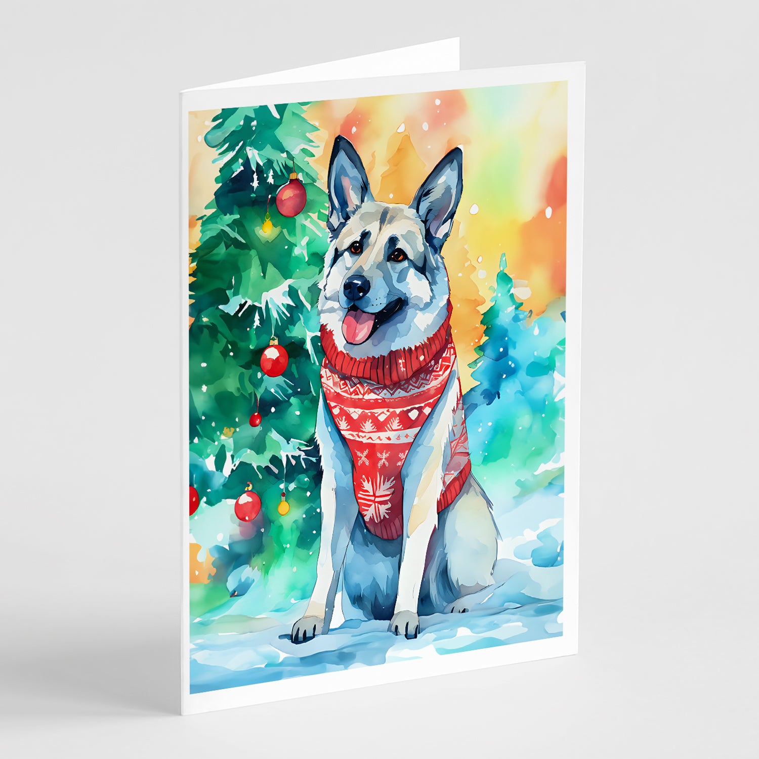 Buy this Norwegian Elkhound Christmas Greeting Cards Pack of 8