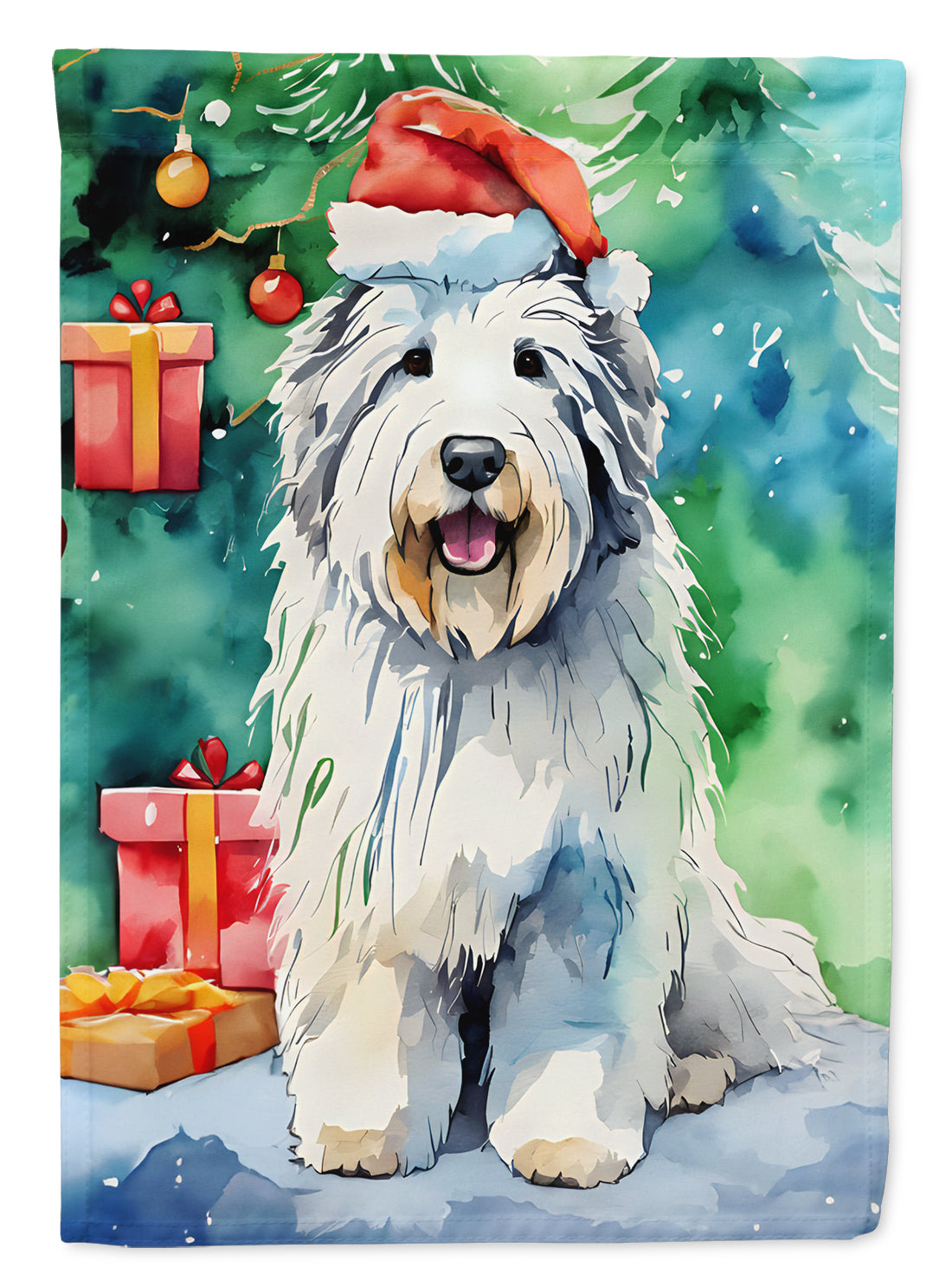 Buy this Old English Sheepdog Christmas Garden Flag