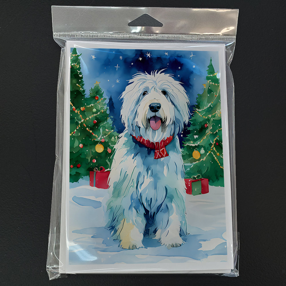 Old English Sheepdog Christmas Greeting Cards Pack of 8